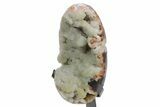 Sparkling Green Prasiolite Quartz Formation on Metal Stand #357197-3